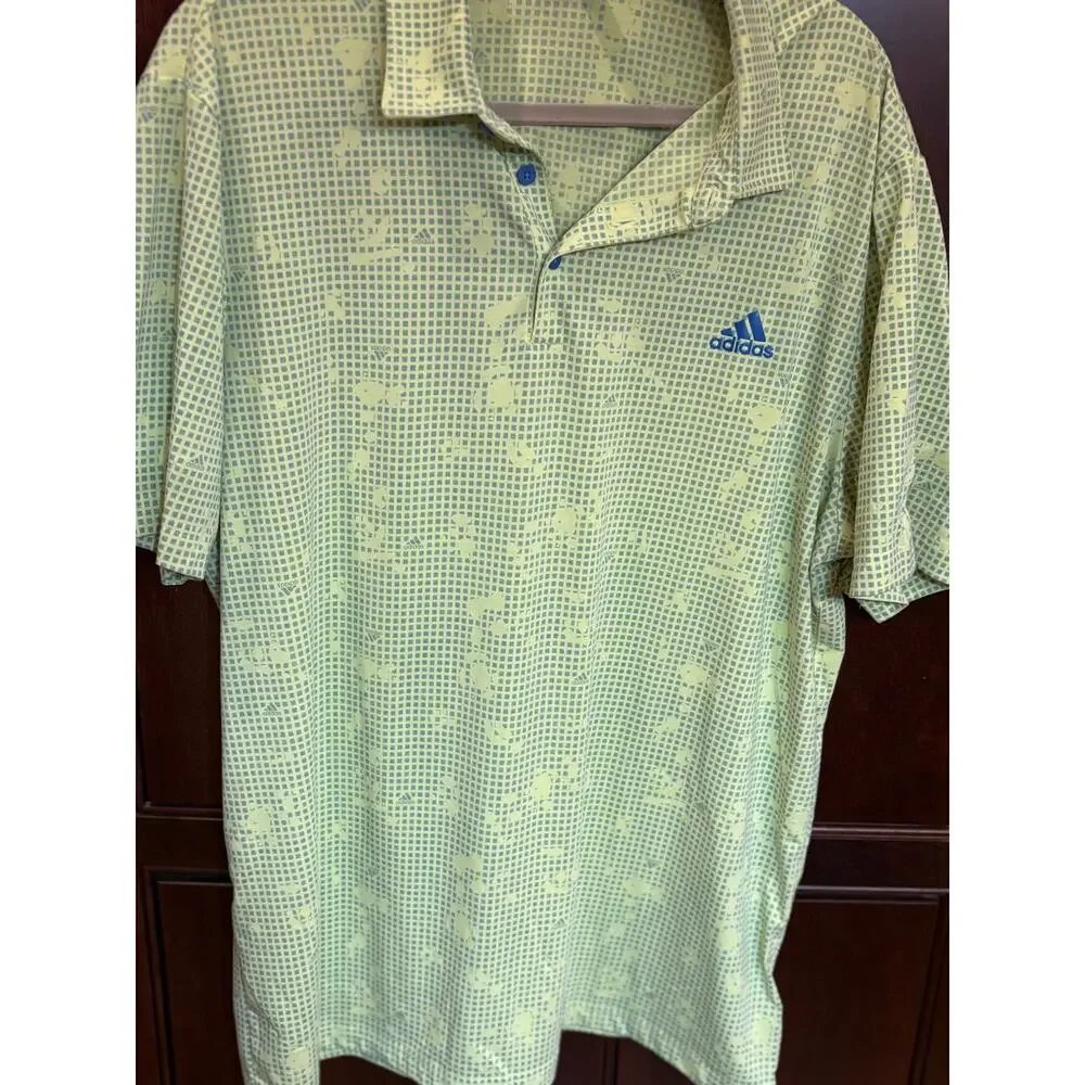 Adidas Primegreen Night Camo Print Golf Polo Size XL
